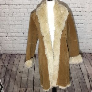*RE-LISTED* Tan Faux Fur Trimmed Women's Coat